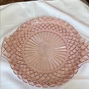 Pink Glass Serving Plate